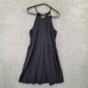 SO Dress Womens Size Small Black Halter Neck Mini Boho Summer Minimalist Skater